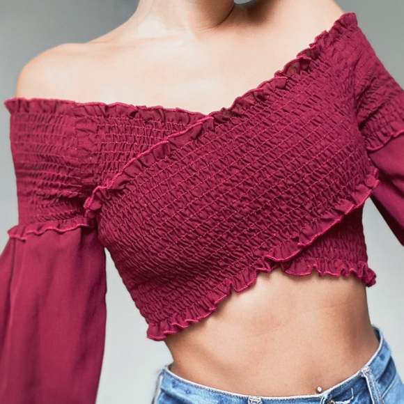 BURGUNDY CROP TOP - Picture 2 of 2